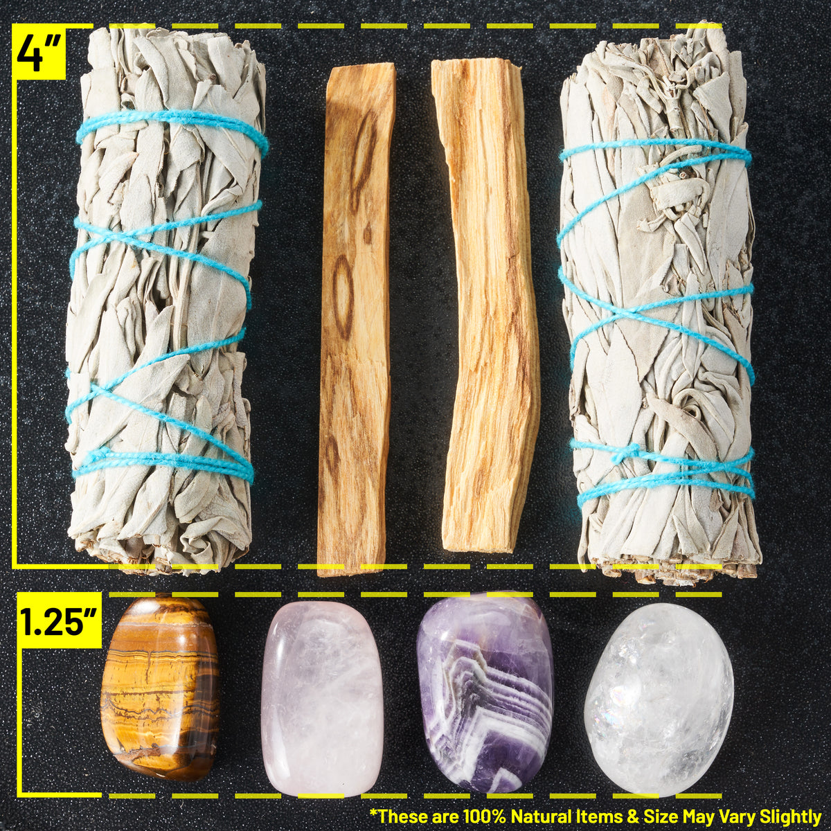 Sage Smudge Kit with Feather, 2 Sage Bundles, 2 Palo Santo Sticks, Aba ...